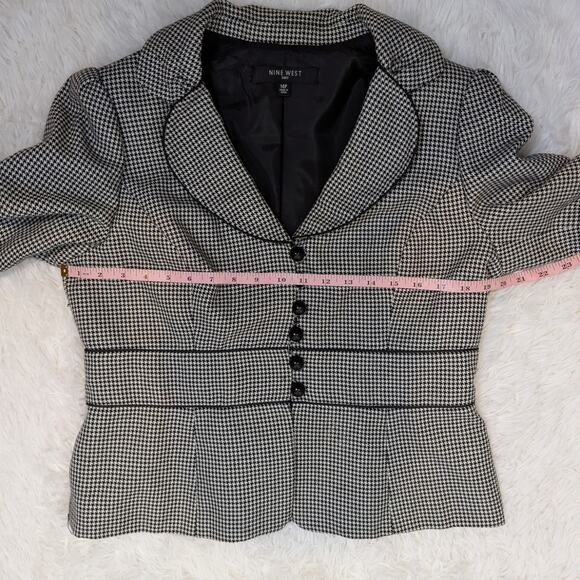 Nine West Houndstooth Blazer Women’s 14P Vintage Office Chic - Picture 8 of 16